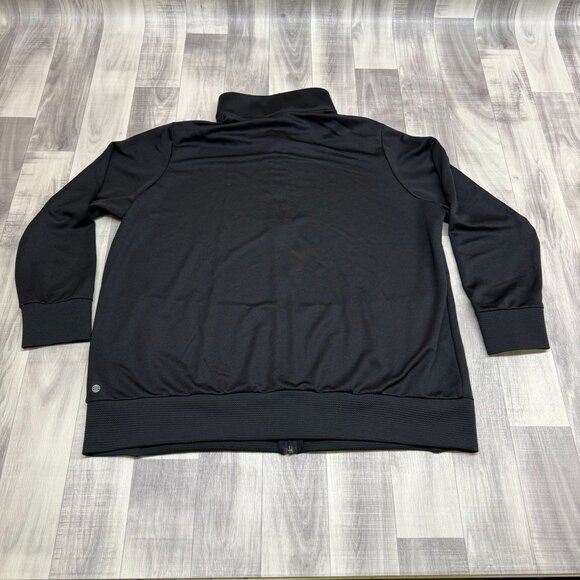✅Womens 3XL Adidas Full-Zip Track Jacket Black Lightweight Warm-Up Activewear - Picture 2 of 10